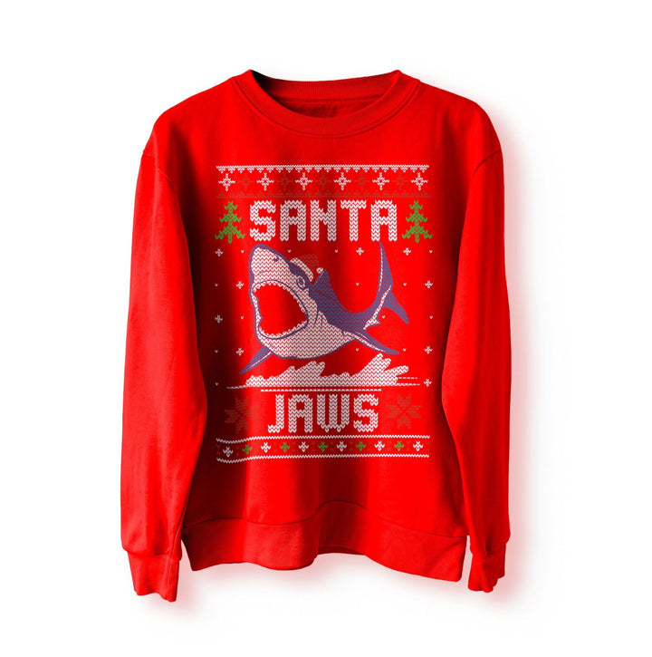 Santa Jaws Christmas Jumper Sweater Sweatshirt Funny Xmas Shark Gift Jaws Funny Movie Xmas Jumper top mens womens Unisex Meme Ugly Jumper