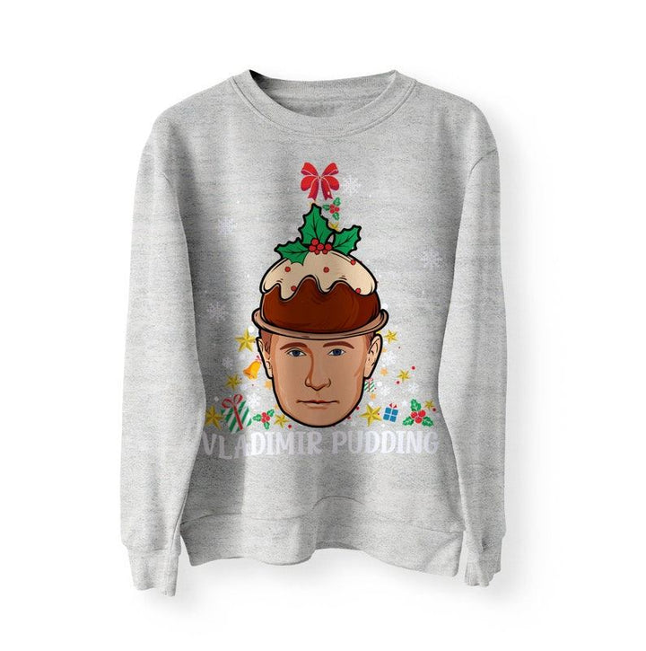 Funny Vladimir Putin Christmas Pudding XMAS Jumper Sweater Sweatshirt Xmas Jumper Funny Gift Meme Pullover Dictator Russia Meme