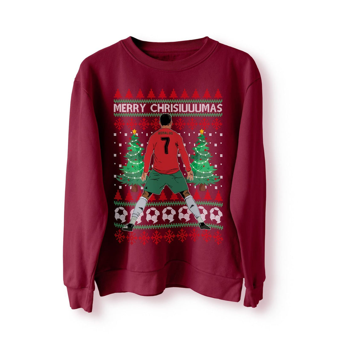 CR7 Merry Chrisiuuumas Christmas Jumper, Sweater, Sweatshirt, Adults Ronaldo Siu Portugal Football World Cup