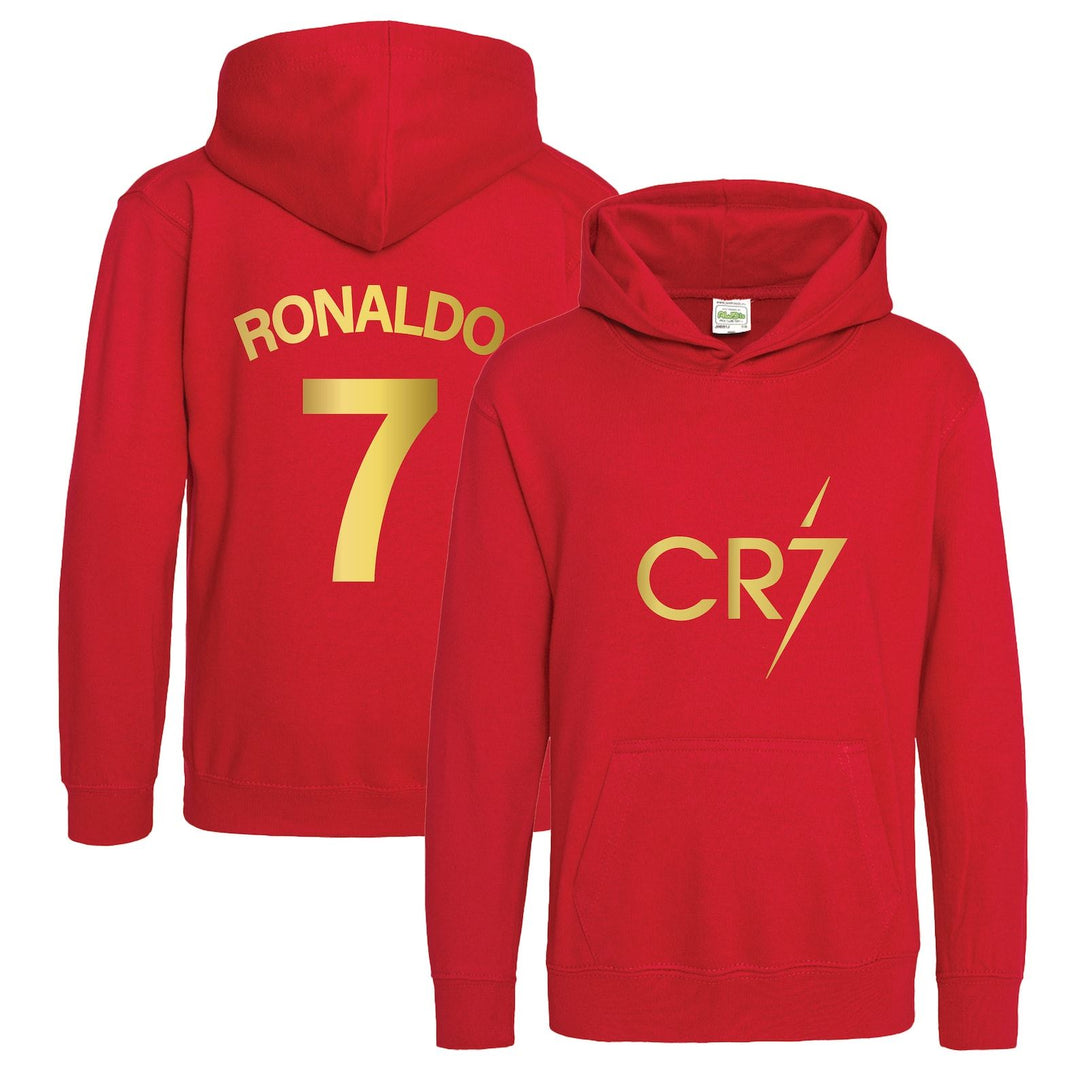 Kids Ronaldo Inspired Soccer Hoodie Jumper footy merch Jumper Messi Merch Messi Boys Girls Gift Top Tee 5-13yrs Number 7 #7