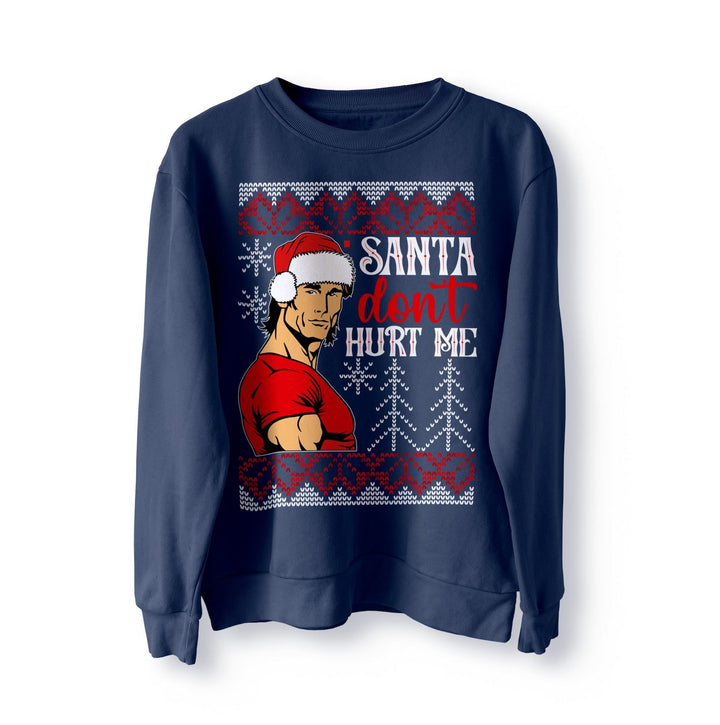 Mike Ohearn Funny Meme Christmas Jumper Sweater Santa Baby Don't Hurt Me Gift, Muscle sweatshirt XMAS For Gym Rats Funny Pump Cover For Men