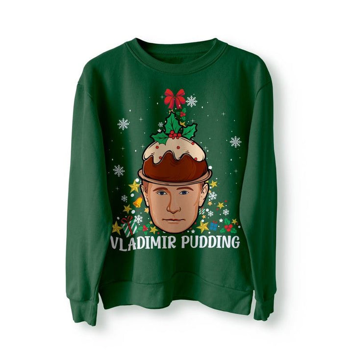Funny Vladimir Putin Christmas Pudding XMAS Jumper Sweater Sweatshirt Xmas Jumper Funny Gift Meme Pullover Dictator Russia Meme