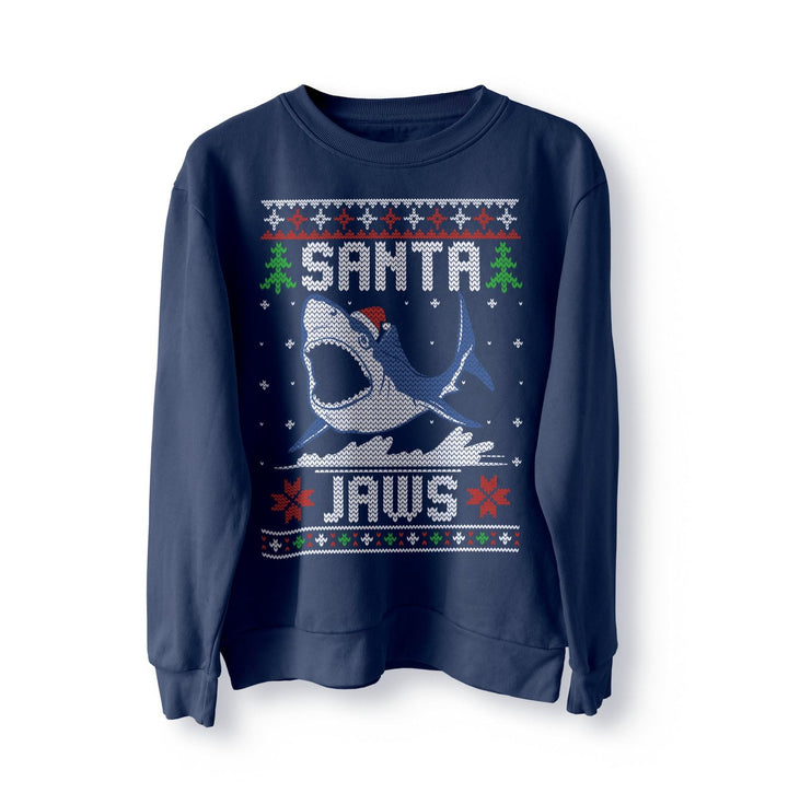 Santa Jaws Christmas Jumper Sweater Sweatshirt Funny Xmas Shark Gift Jaws Funny Movie Xmas Jumper top mens womens Unisex Meme Ugly Jumper