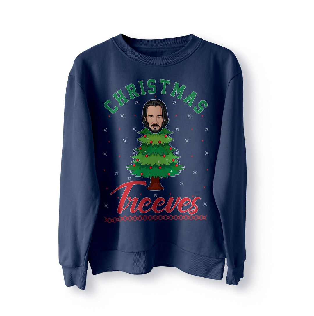 Keanu Reeves John Christmas Treeves Jumper Sweater Sweatshirt Meme Xmas Funny Sweatshirt Pullover Movie Funny Christmas Jumper Wick