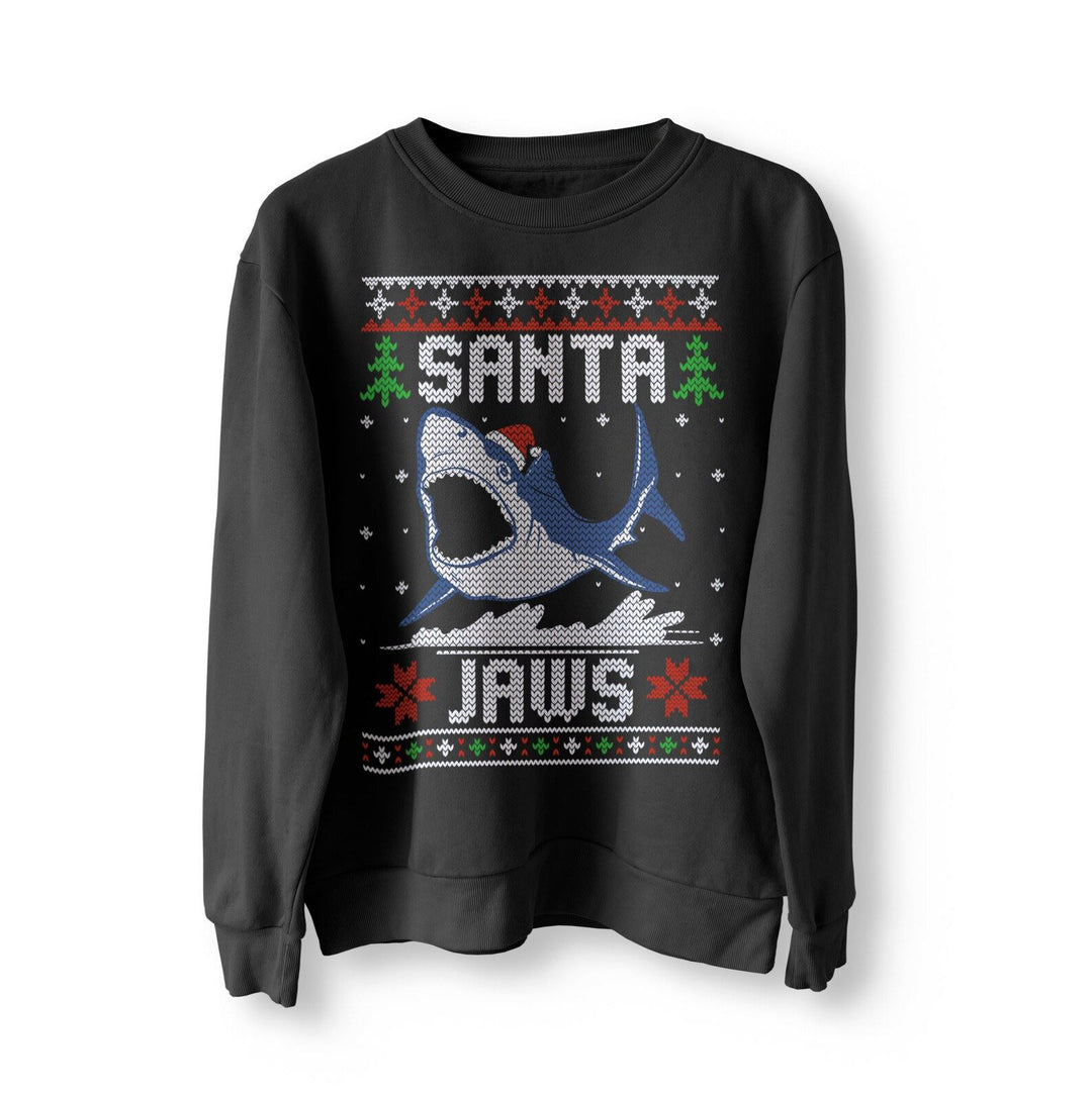 Santa Jaws Christmas Jumper Sweater Sweatshirt Funny Xmas Shark Gift Jaws Funny Movie Xmas Jumper top mens womens Unisex Meme Ugly Jumper