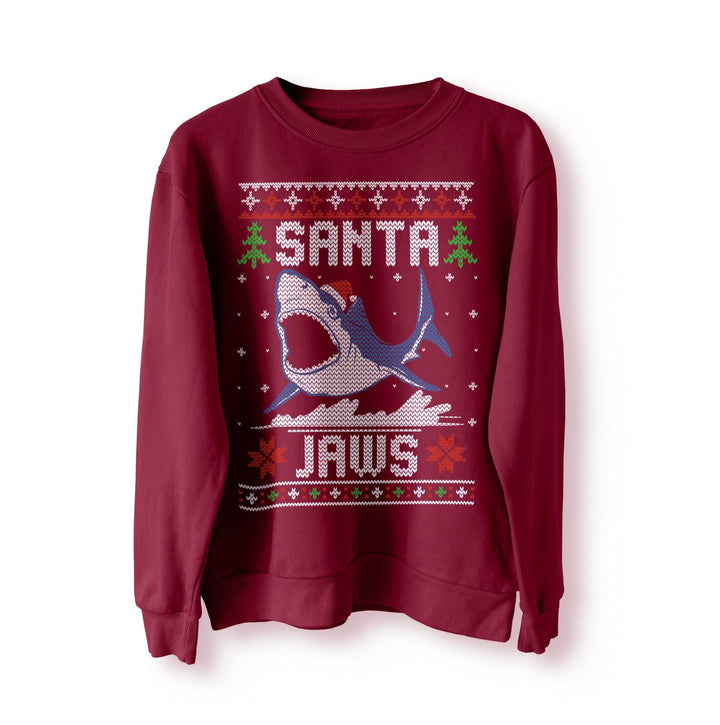 Santa Jaws Christmas Jumper Sweater Sweatshirt Funny Xmas Shark Gift Jaws Funny Movie Xmas Jumper top mens womens Unisex Meme Ugly Jumper