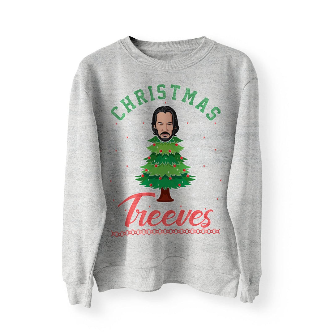 Keanu Reeves John Christmas Treeves Jumper Sweater Sweatshirt Meme Xmas Funny Sweatshirt Pullover Movie Funny Christmas Jumper Wick