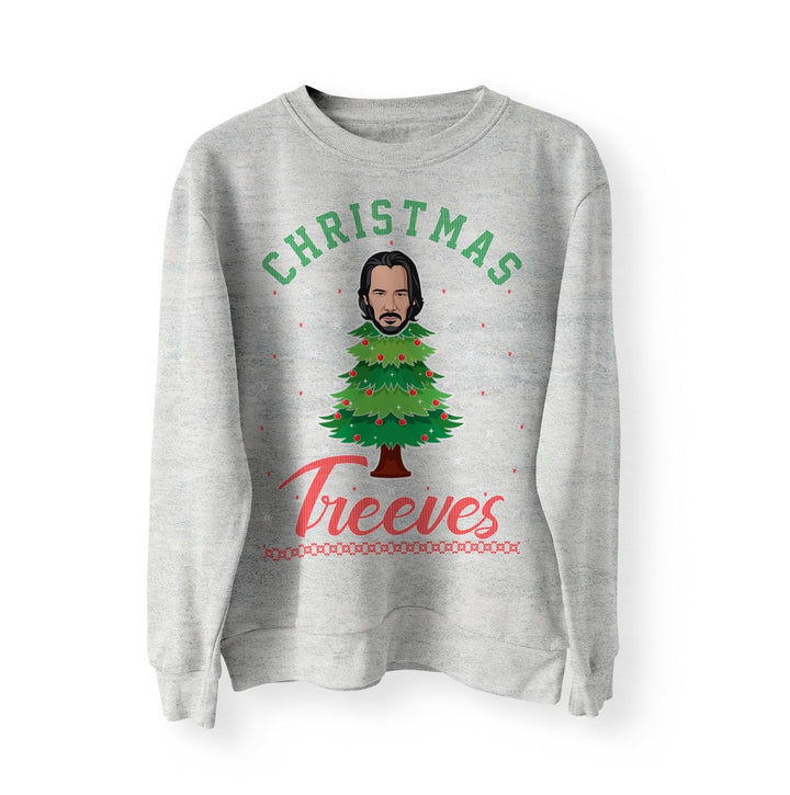 Keanu Reeves John Christmas Treeves Jumper Sweater Sweatshirt Meme Xmas Funny Sweatshirt Pullover Movie Funny Christmas Jumper Wick