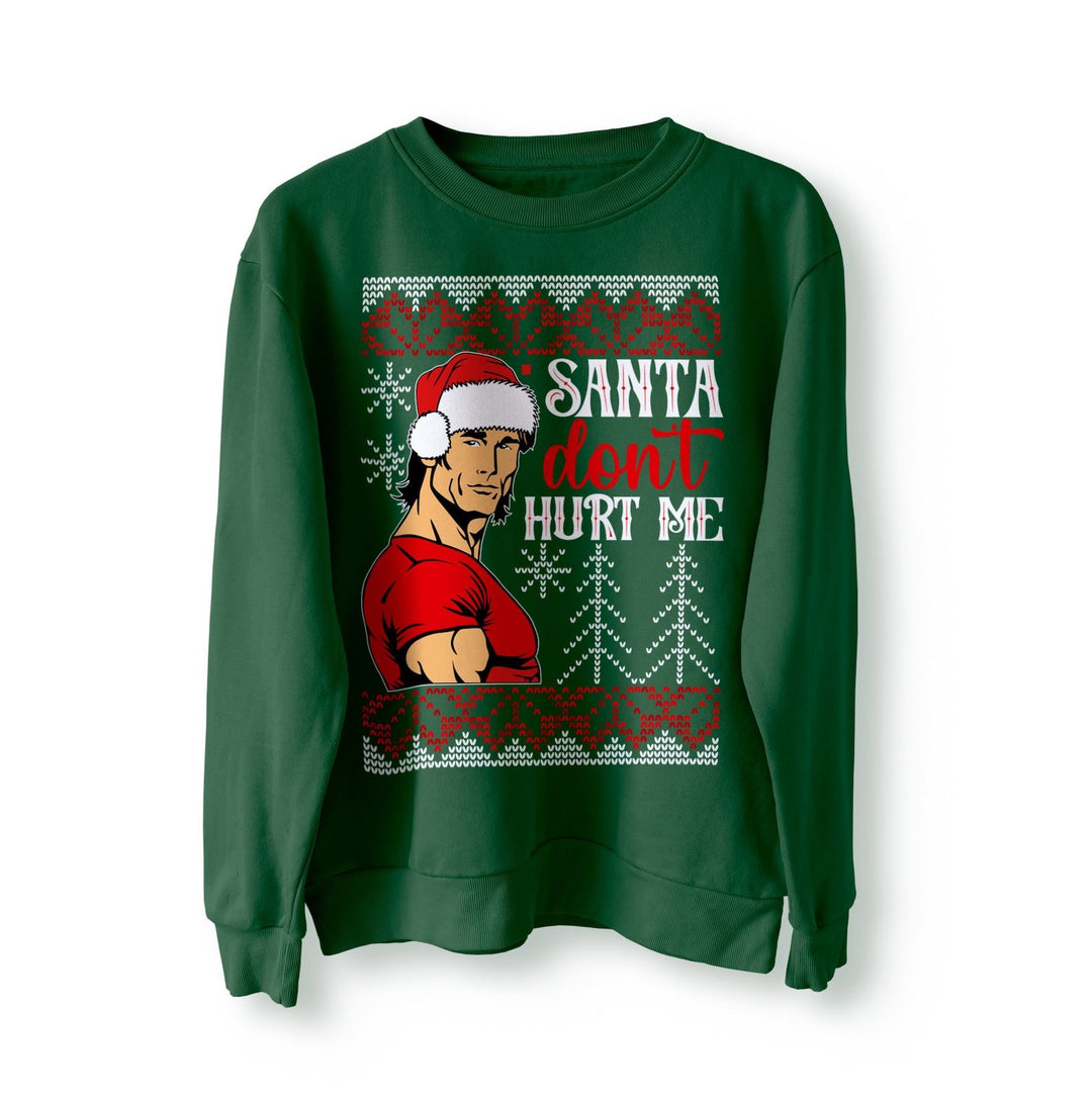 Mike Ohearn Funny Meme Christmas Jumper Sweater Santa Baby Don't Hurt Me Gift, Muscle sweatshirt XMAS For Gym Rats Funny Pump Cover For Men