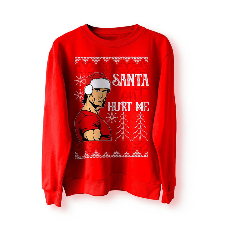 Mike Ohearn Funny Meme Christmas Jumper Sweater Santa Baby Don't Hurt Me Gift, Muscle sweatshirt XMAS For Gym Rats Funny Pump Cover For Men