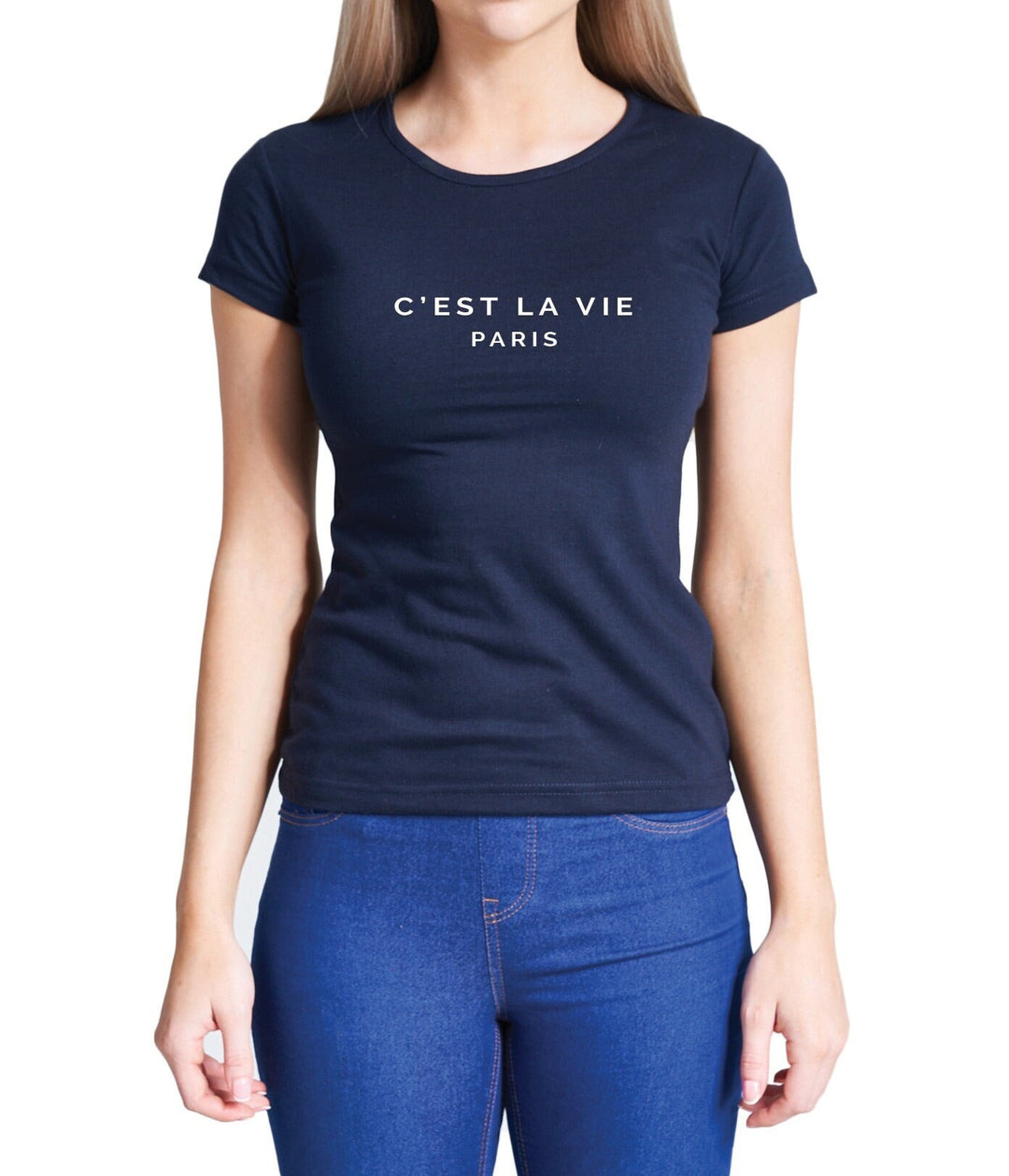 Ladies C'Est La Vie Paris Graphic T-Shirt Women Coloured Fitted T-Shirt Tops Tees Gift Ideas