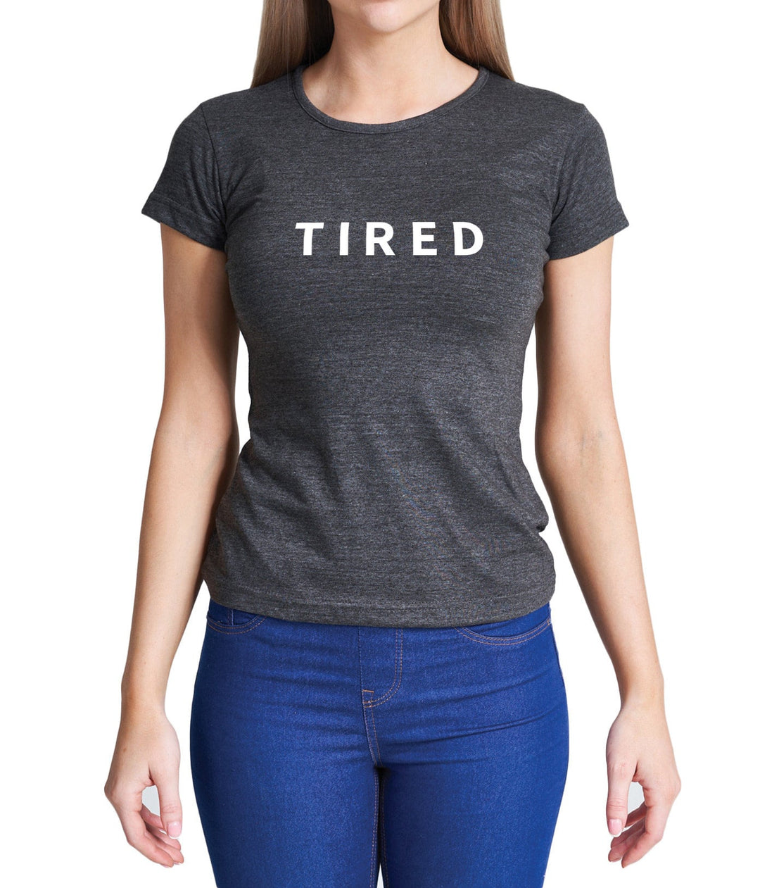 Ladies TIRED Graphic T-Shirt Womens Coloured Cotton Fitted Tee Fun Shirt Gift