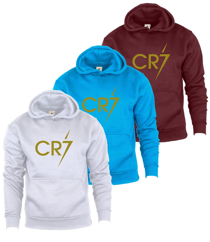 CR7 Hoodie Boys Ronaldo Football Gift Kids Gold Print Cristiano Hoody 5-13 Years