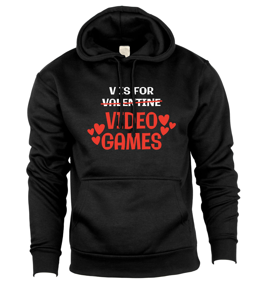 Funny Adult Valentine's Day Hoodie V Is For Video Games Hoodie Valentines For Him Gift