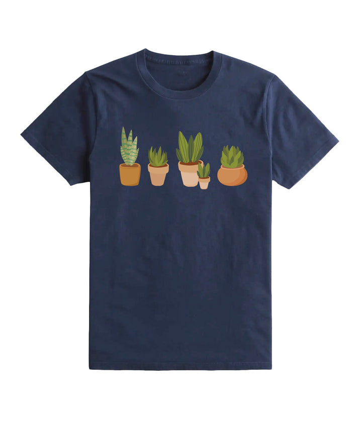 Minimalist Plant Pots T-Shirt, Gift for Her, Women Trendy Tshirt, Nature Tee, Floral Tee, Gardener Botanical Shirt