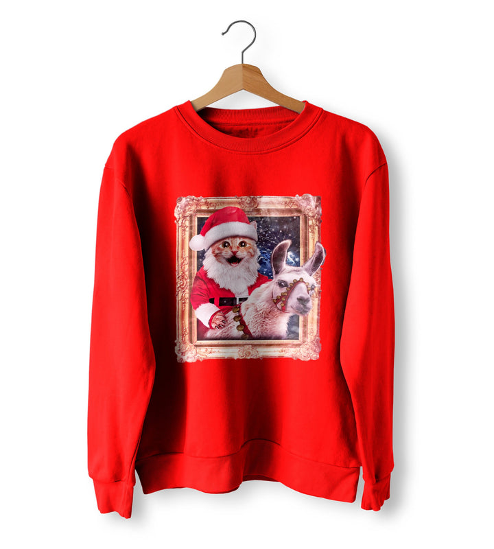 Ugly Christmas Jumper, Christmas Cat and Llama Jumper, Christmas Gifts, Christmas Cat Jumper