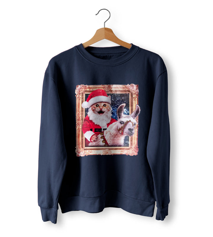 Ugly Christmas Jumper, Christmas Cat and Llama Jumper, Christmas Gifts, Christmas Cat Jumper