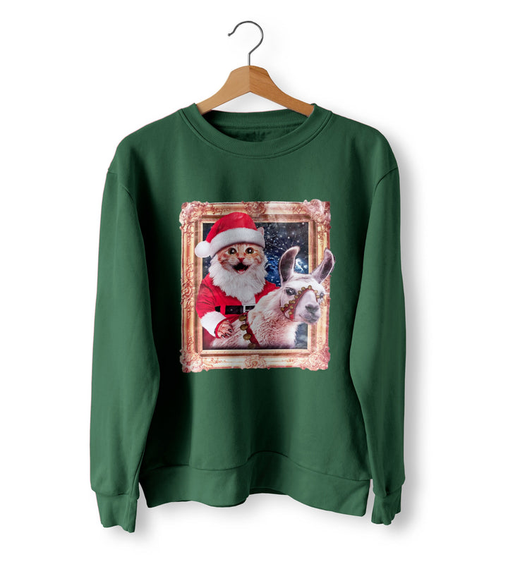 Ugly Christmas Jumper, Christmas Cat and Llama Jumper, Christmas Gifts, Christmas Cat Jumper