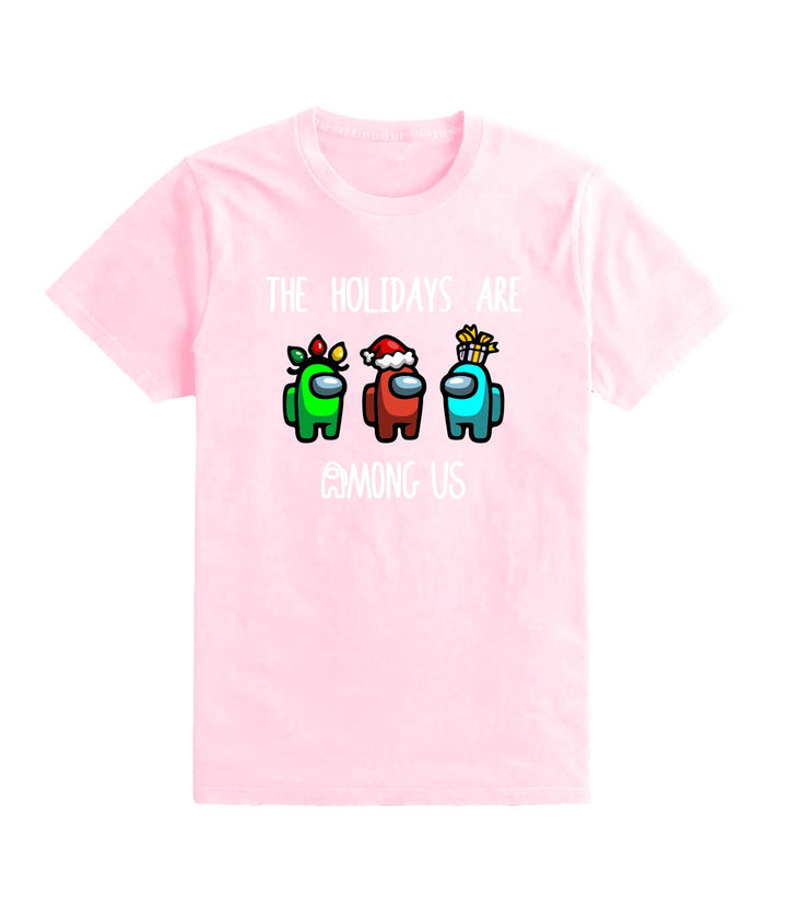 The Holidays Are Among Us Kids Christmas T Shirt Tee Top Boys Girls Unisex Gaming Gamer Gift