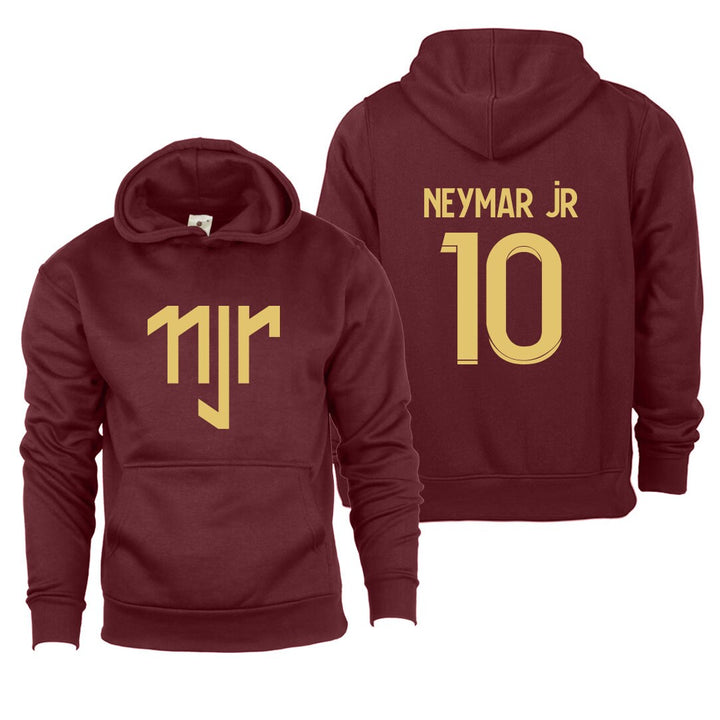 Gold Neymar Jr Hoodie, Kids Boys Girls Football Soccer Hoodie, Gold Print On Front and Back of Hoody, Christmas, Birthday Gift