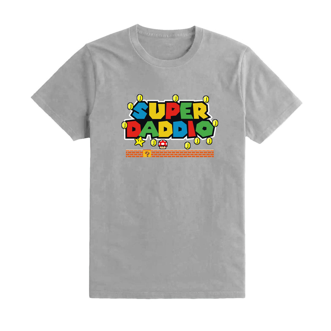 Super Daddio Father's Day T-shirt, Funny Gamer Dad Graphic Tee, Fun Novelty T-shirts, Father's Day Gift Ideas