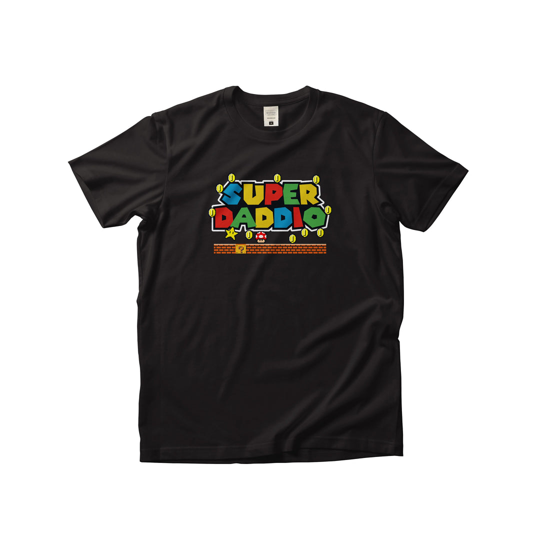 Father's Day T-shirt, Super Daddio Gamer Dad Tee, Fun Gift Novelty T-shirts for Dad