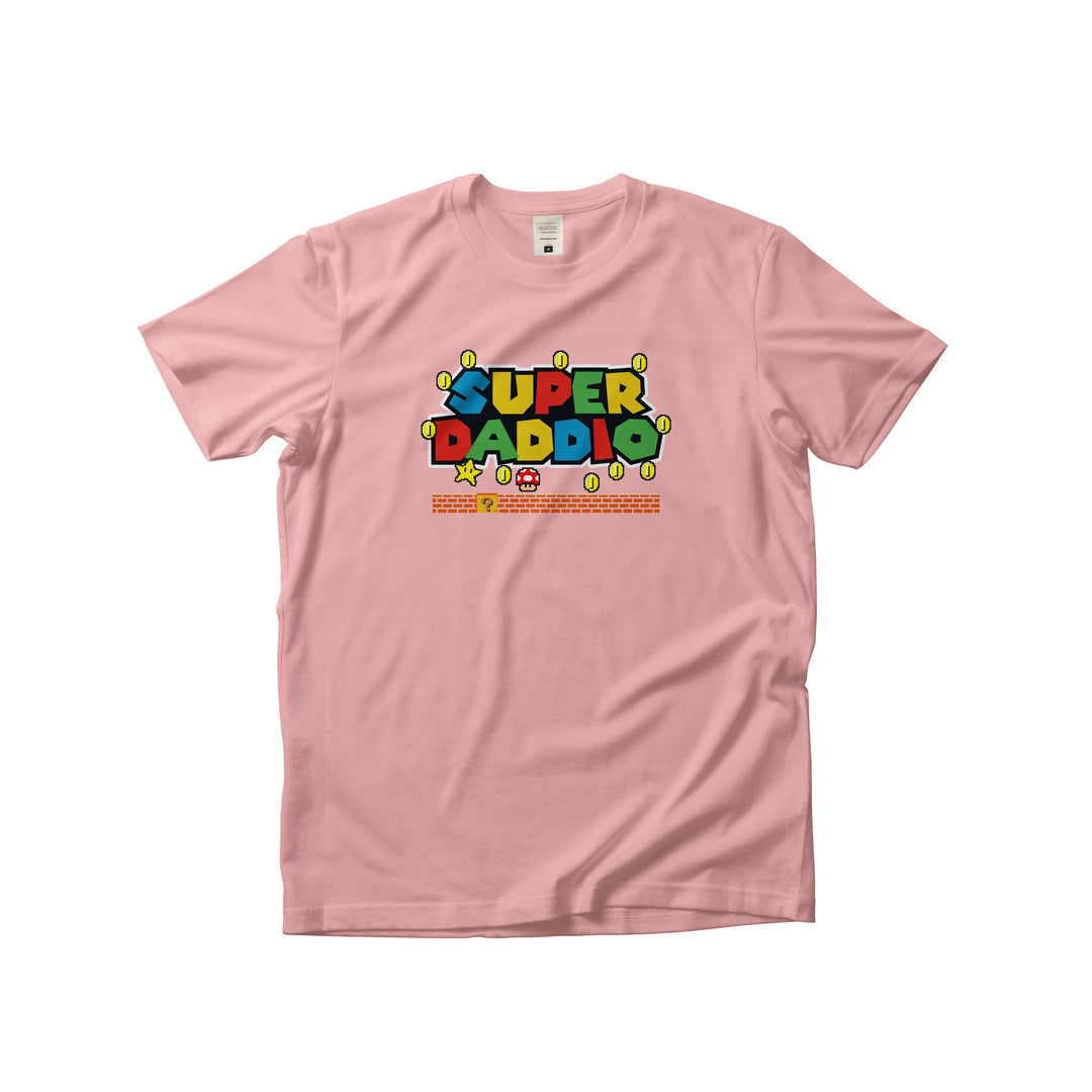 Father's Day T-shirt, Super Daddio Gamer Dad Tee, Fun Gift Novelty T-shirts for Dad